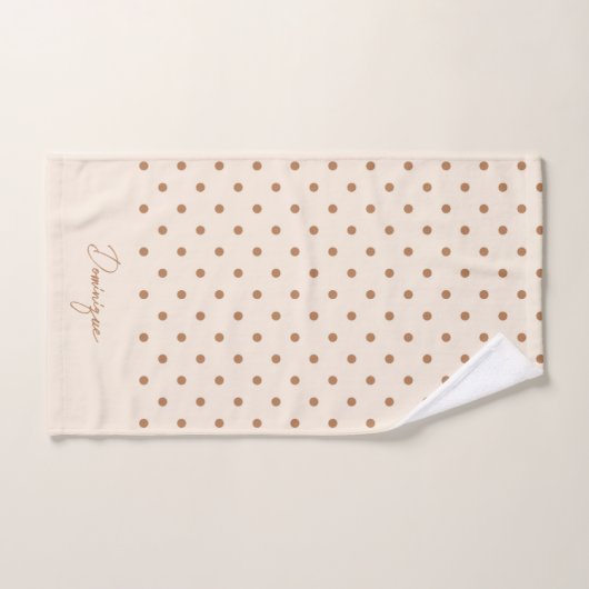 Boho Simple Modern Girly Neutral Polka Dot Beige Bad Handdoek (Handdoek)