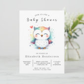 Boho Simple Owl Baby shower Kaart (Staand voorkant)
