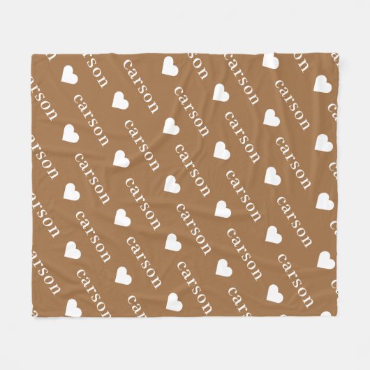 Boho Simple Personalized Repressive Name Fleece Deken (Voorkant (Horizontaal))