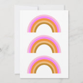 Boho Simple Pink Oranje Rainbow Couple Baby shower Kaart (Achterkant)