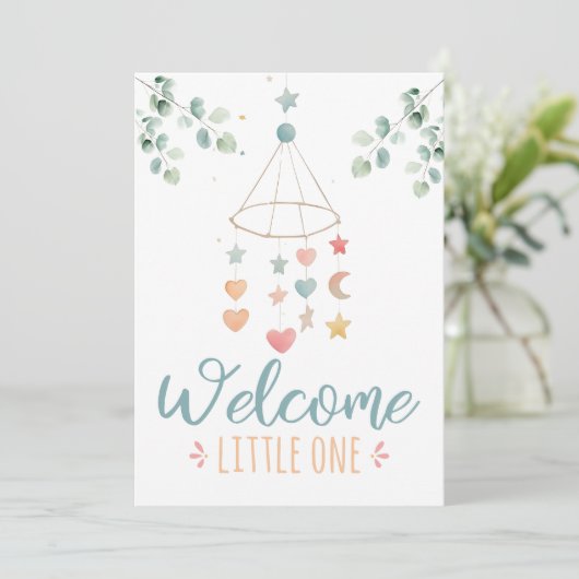 Boho Simplicity Welkom bij Little One Baby Aankondiging (Staand voorkant)