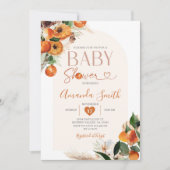 Boho Sinaasappel Baby shower Zomer Tropische Bloem Kaart (Voorkant)