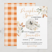 Boho Sinaasappel Bloemen Pompoen Spice Herfst Baby Kaart (Voorkant / Achterkant)