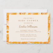 Boho Sinaasappel Bloemen Schattige Baby shower Kaart (Voorkant)