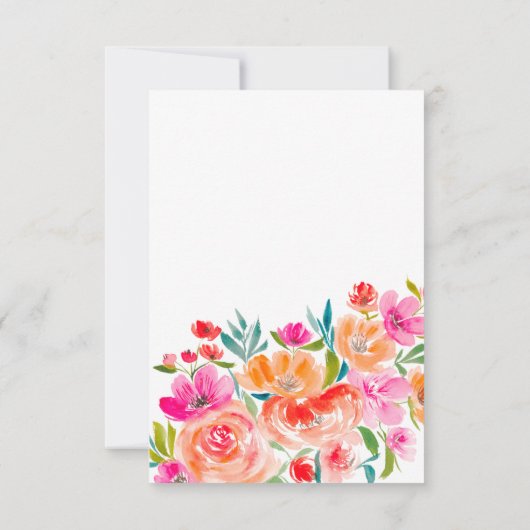 Boho sinaasappel bloemen vrijgezellenfeest bedankkaart (Achterkant)