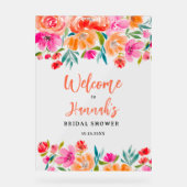 Boho sinaasappel bloemen wilde bloemen bruids welk acryl bord (Voorkant)