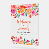 Boho sinaasappel bloemen wilde bloemen bruids welk acryl bord (Hoek)