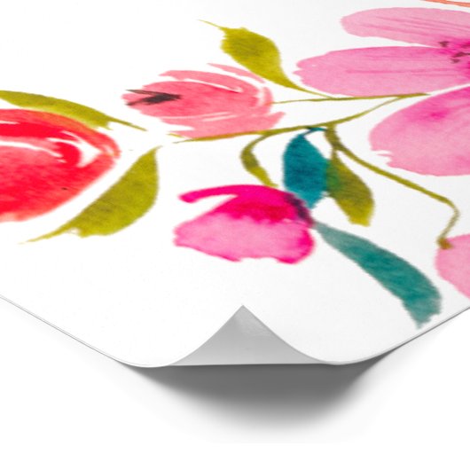 Boho sinaasappel bloemen wilde bloemen bruids welk poster (Hoek)