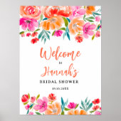 Boho sinaasappel bloemen wilde bloemen bruids welk poster (Voorkant)