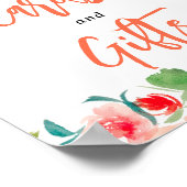 Boho sinaasappel bloemenwilde bloemen bruids teken poster (Hoek)