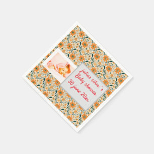 boho sinaasappel bloesems baby shower papier serve servet