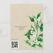 Boho Sinaasappel Blossom QR Code Huwelijk Informatiekaartje (Achterkant)