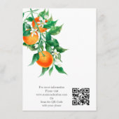Boho Sinaasappel Blossom Wedding QR-code Informatiekaartje (Achterkant)