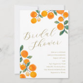 Boho Sinaasappel Citrus Fruit Waterverf Vrijgezell Kaart (Voorkant)