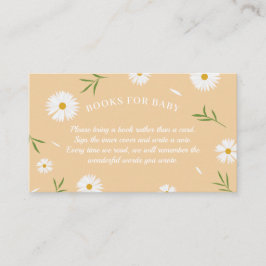 Boho Sinaasappel Daisies Baby shower boeken voor B Informatiekaartje