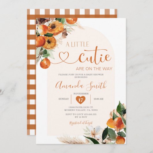 Boho Sinaasappel Een beetje cutie is op weg Tropic Kaart (Voorkant / Achterkant)