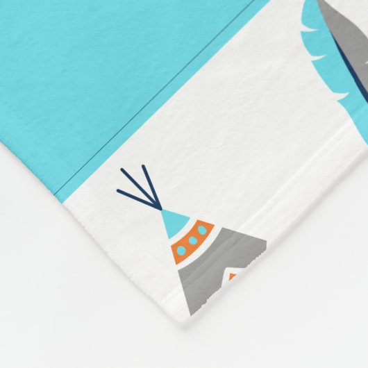 Boho sinaasappel en blauw zuidwesten fleece deken (Hoek)