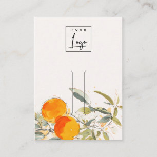 Boho Sinaasappel Fruit Waterverf Hairpin Logo Disp Visitekaartje
