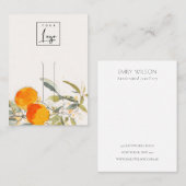 Boho Sinaasappel Fruit Waterverf Hairpin Logo Disp Visitekaartje (Voorkant / Achterkant)