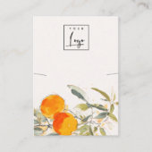 Boho Sinaasappel Fruit Waterverf Ketting Logo Disp Visitekaartje (Voorkant)