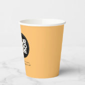 Boho Sinaasappel | Gepersonaliseerde Logo en tekst Papieren Bekers (Links)