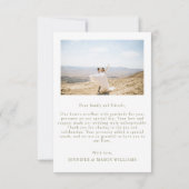 Boho sinaasappel groene bloemenkrans Bruiloft Foto Bedankkaart (Achterkant)