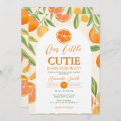 Boho Sinaasappel Little Cutie Baby shower Bloemen Kaart (Voorkant / Achterkant)