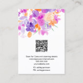 Boho sinaasappel purplefloral logo sieraden oorbel visitekaartje (Achterkant)