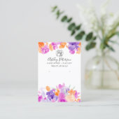 Boho sinaasappel purplefloral logo sieraden oorbel visitekaartje (Staand voorkant)