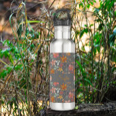 Boho sinaasappel roze bloem waterverf waterfles