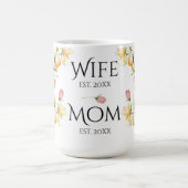 Boho Sinaasappel Roze waterverf bloemenvrouw moed Koffiemok (Center)