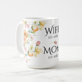  Boho Sinaasappel Roze waterverf bloemenvrouw moed Koffiemok (Voorkant links)