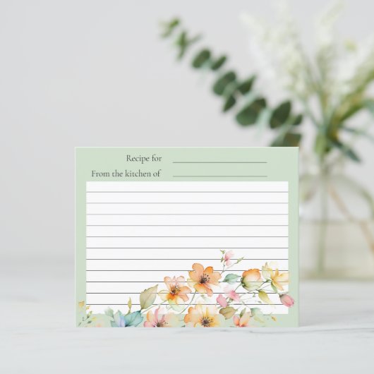  Boho Sinaasappel Roze Waterverf Wildbloemen (Staand voorkant)