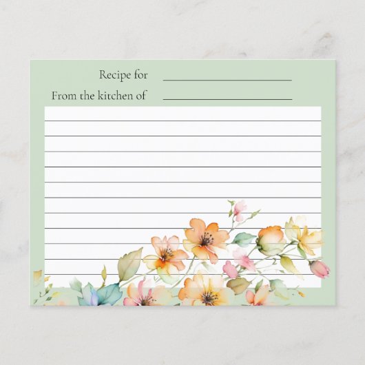  Boho Sinaasappel Roze Waterverf Wildbloemen (Voorkant)