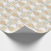 Boho Sinaasappel Roze Waterverf Wildbloemen Cadeaupapier (Hoek)