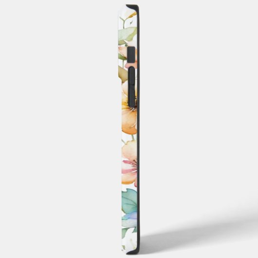 Boho Sinaasappel Roze Waterverf Wildbloemen Case-Mate iPhone Case (Achterkant / Links)