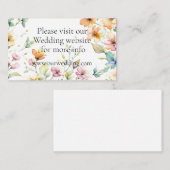  Boho Sinaasappel Roze Waterverf Wildbloemen Informatiekaartje (Voorkant / Achterkant)