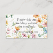  Boho Sinaasappel Roze Waterverf Wildbloemen Informatiekaartje (Voorkant)