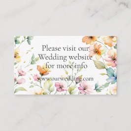  Boho Sinaasappel Roze Waterverf Wildbloemen Informatiekaartje