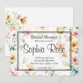  Boho Sinaasappel Roze Waterverf Wildbloemen Kaart (Voorkant / Achterkant)