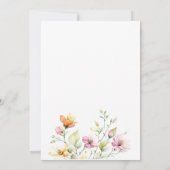 Boho Sinaasappel Roze Waterverf Wildbloemen Kaart (Achterkant)