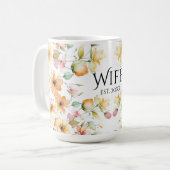  Boho Sinaasappel Roze Waterverf Wildbloemen Koffiemok (Voorkant links)