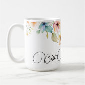 Boho Sinaasappel Roze Waterverf Wildbloemen moede Koffiemok (Links)