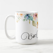  Boho Sinaasappel Roze Waterverf Wildflower tante Koffiemok (Links)