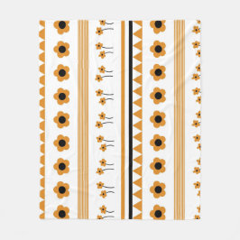 Boho Sinaasappel Tropische Bloemen Botanische Zome Fleece Deken