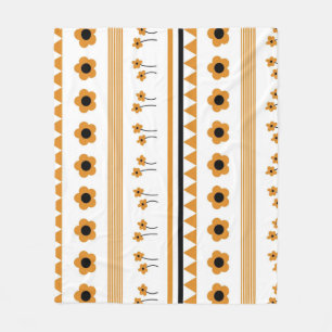 Boho Sinaasappel Tropische Bloemen Botanische Zome Fleece Deken