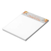 Boho  sinaasappel zonnebloem waterverf grijs notitieblok (Linkerzijde)