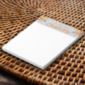 Boho  sinaasappel zonnebloem waterverf grijs notitieblok