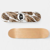 Boho Skateboard - Aangepaste Monogram met Bruin (Horizontaal)