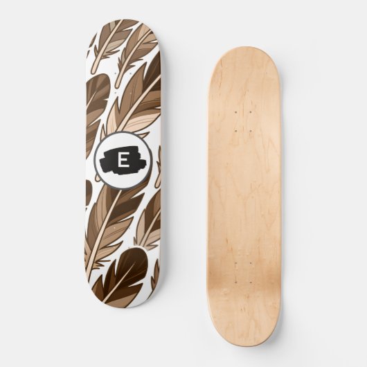 Boho Skateboard - Aangepaste Monogram met Bruin (Voorkant)